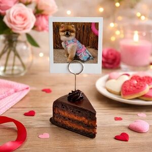 Chocolate Cake Place Card Holder | Dessert Photo Holder | Valentine’s Day Decor